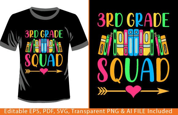 3rd Grade Squad Back to School T-shirt