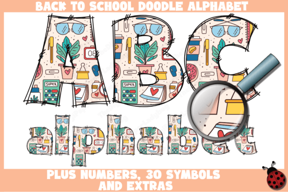 Back to School Equipment Doodle Alphabet: A Creative Resource for Educators and Designers