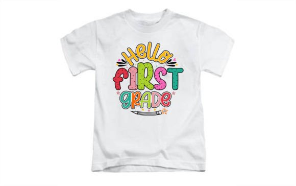 Hello First Grade Back to School Vector