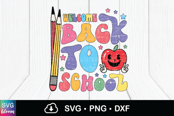 Retro Groovy Welcome Back to School Png